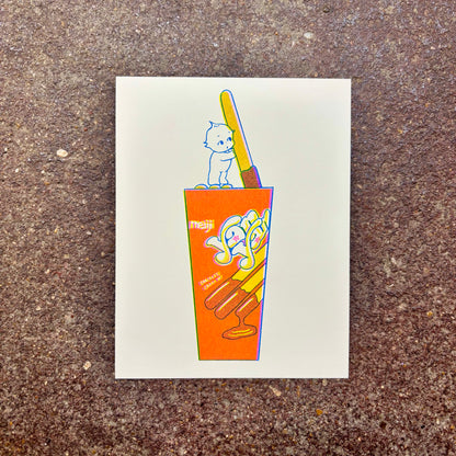 Kewpie Baby Risograph Print Postcard | Yan Yan | Christina Hu (CA)