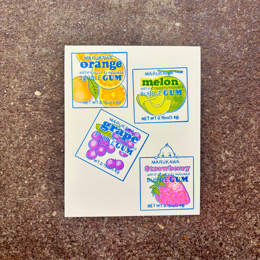 Kewpie Baby Risograph Print Postcard | Marukawa Gum | Christina Hu (CA)
