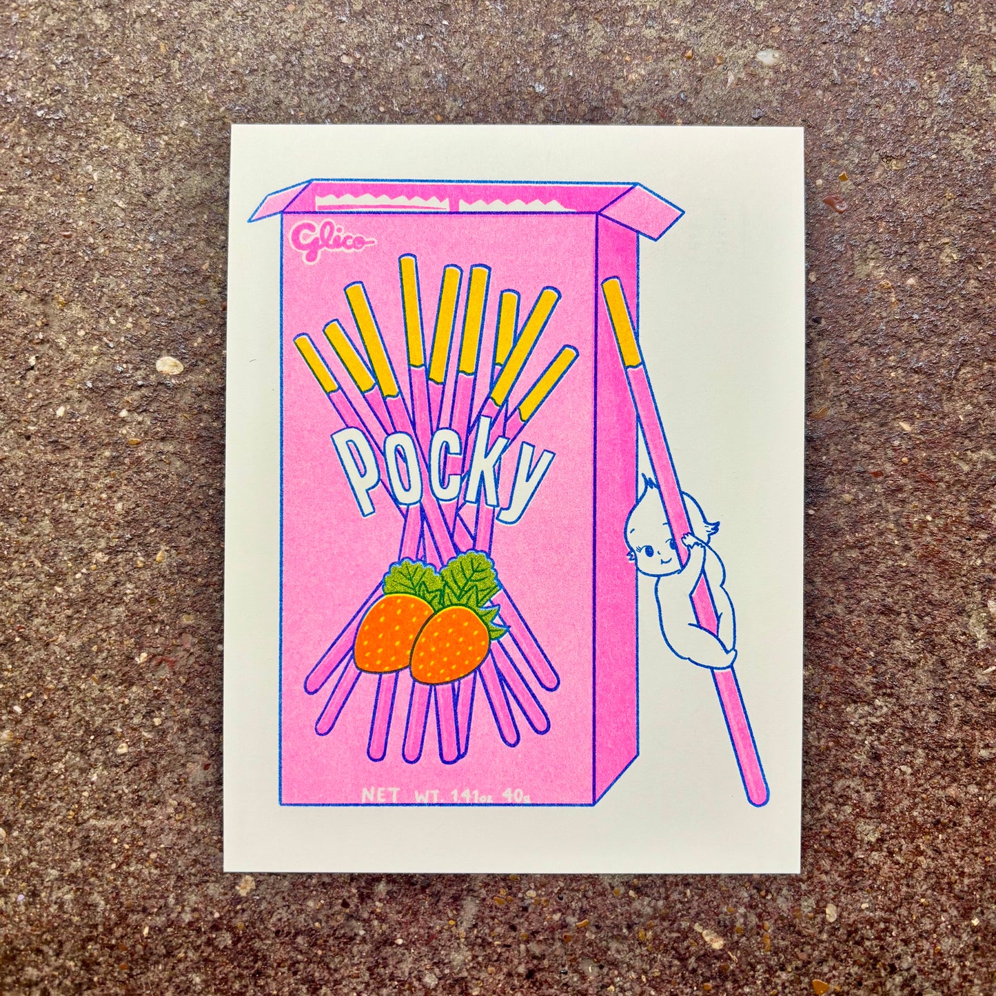 Kewpie Baby Risograph Print Postcard | Pocky | Christina Hu (CA)