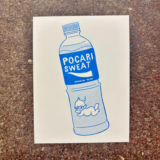 Kewpie Baby Risograph Print Postcard | Pocari Sweat | Christina Hu (CA)