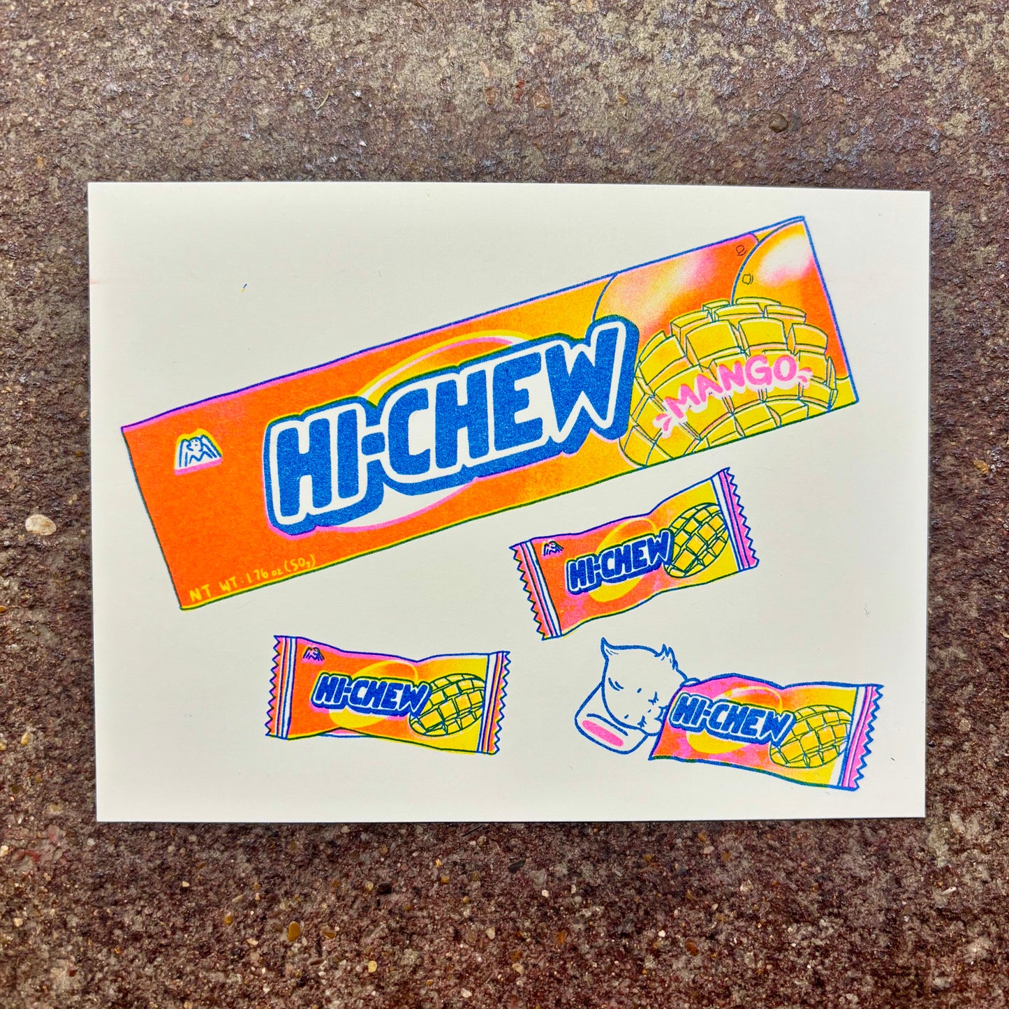 Kewpie Baby Risograph Print Postcard | Hi-Chew | Christina Hu (CA)