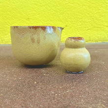 Load image into Gallery viewer, Soft Stone Spouted Matcha Bowl &amp; Whisk Stand Ceramic Set | Yellow |  Linnan Ye (Ca)

