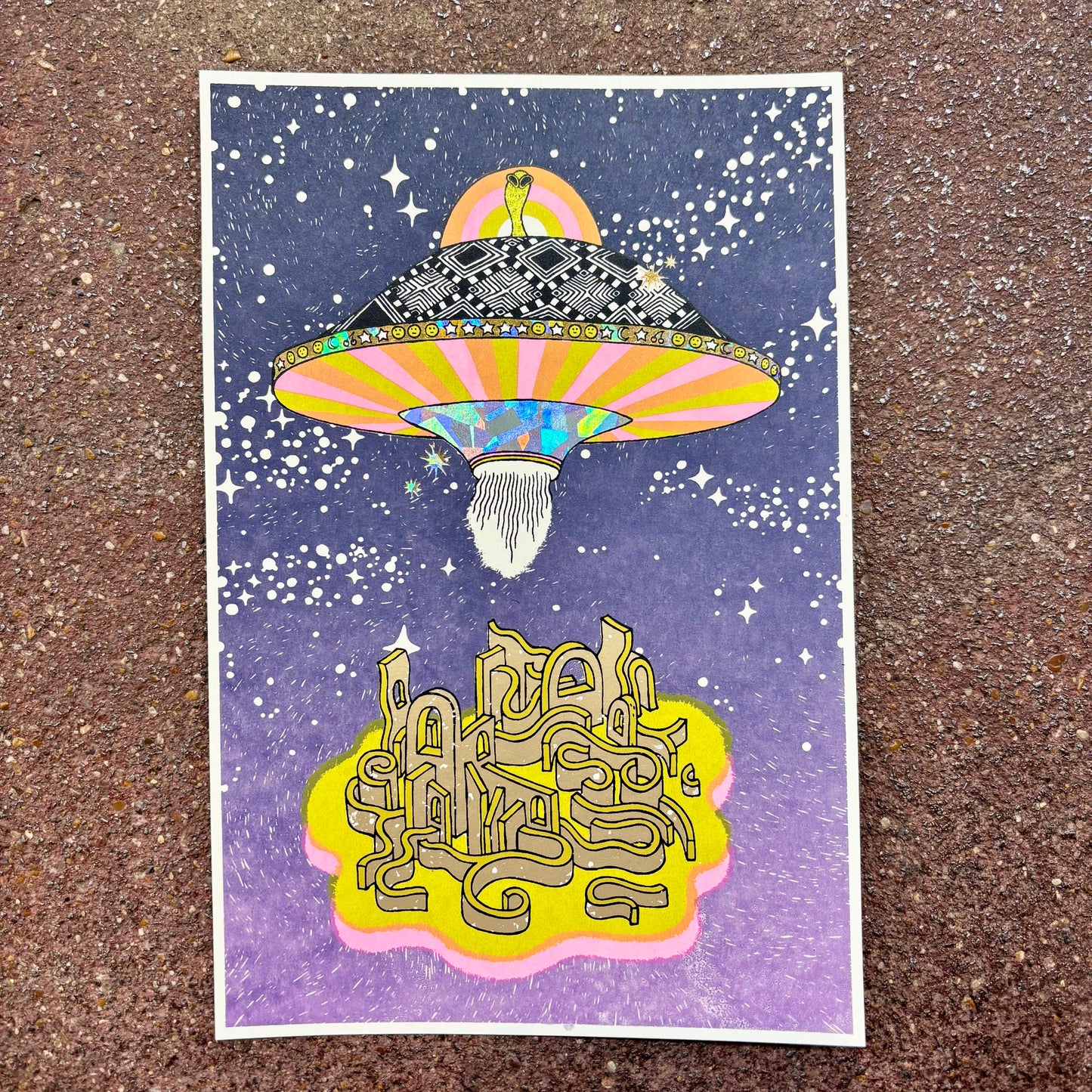 Foil UFO Mini Screen Print | Daria Tessler (OR)