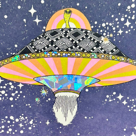 Foil UFO Mini Screen Print | Daria Tessler (OR)