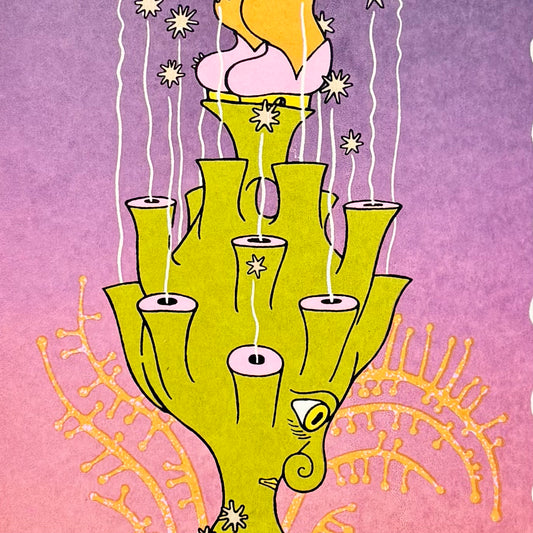 Gryphon With Star Fountain Foil Screen Print | Daria Tessler (OR)