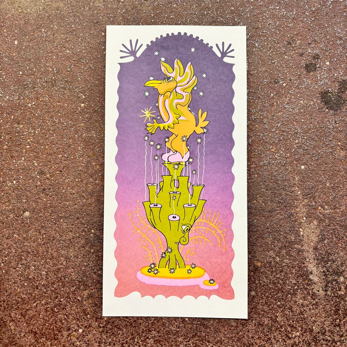Gryphon With Star Fountain Foil Screen Print | Daria Tessler (OR)