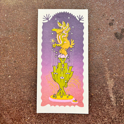 Gryphon With Star Fountain Foil Screen Print | Daria Tessler (OR)