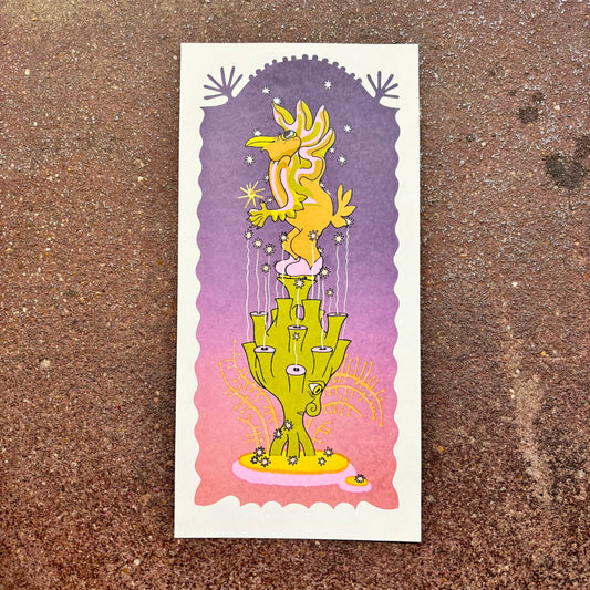 Gryphon With Star Fountain Foil Screen Print | Daria Tessler (OR)