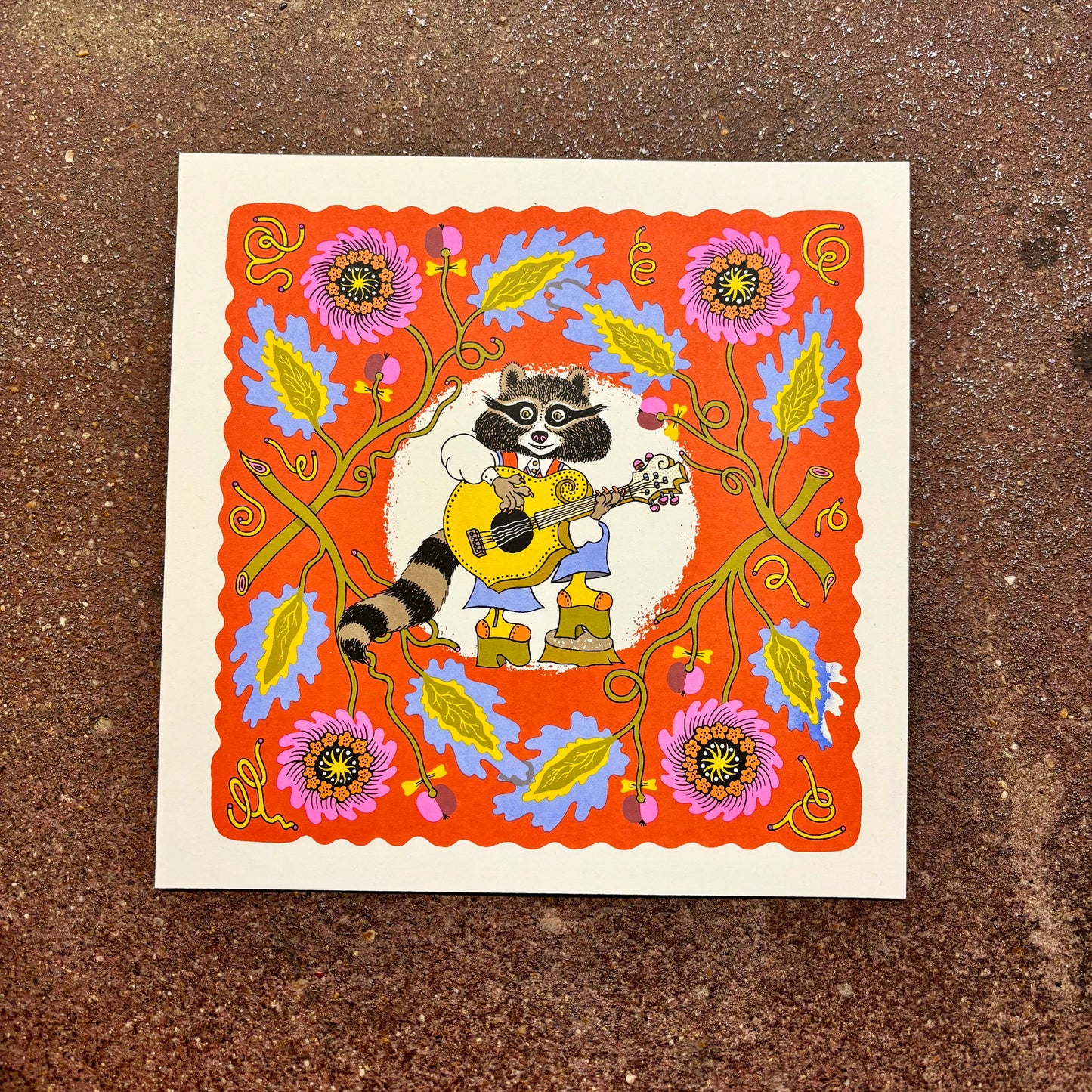 Guitar Raccoon Screen Print | Daria Tessler (OR)