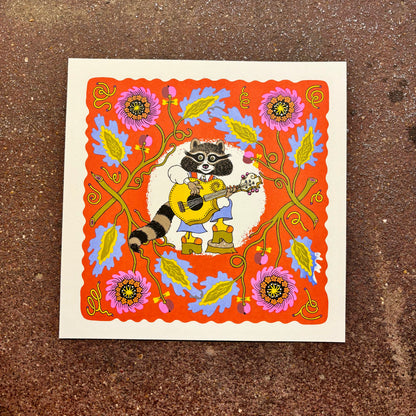 Guitar Raccoon Screen Print | Daria Tessler (OR)