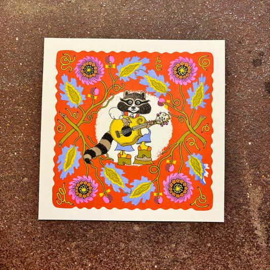Guitar Raccoon Screen Print | Daria Tessler (OR)