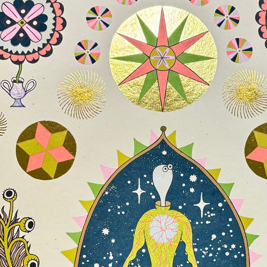 Alien Folkart Foil Screen Print | Daria Tessler (OR)