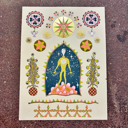 Alien Folkart Foil Screen Print | Daria Tessler (OR)