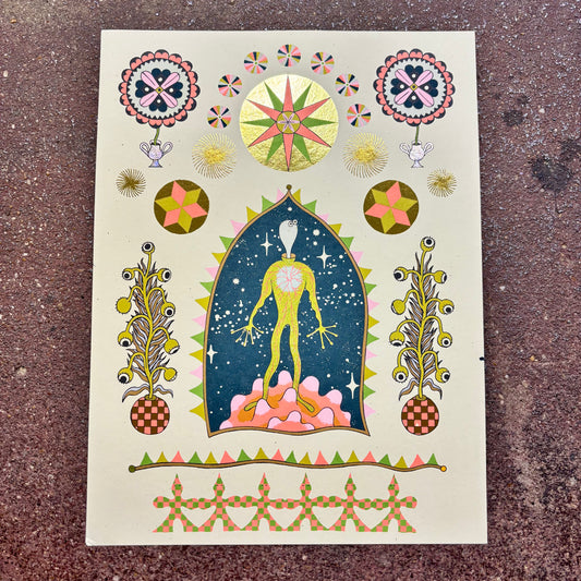 Alien Folkart Foil Screen Print | Daria Tessler (OR)