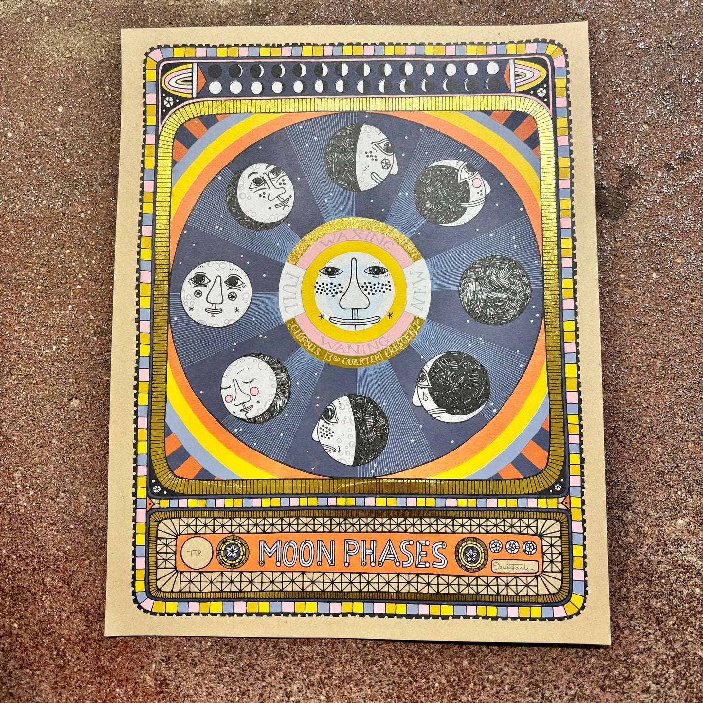 Foil Moon Phases Screen Print | Daria Tessler (OR)
