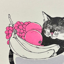 Load image into Gallery viewer, Fruit Bowl Cat Screen Print | Daria Tessler (OR)
