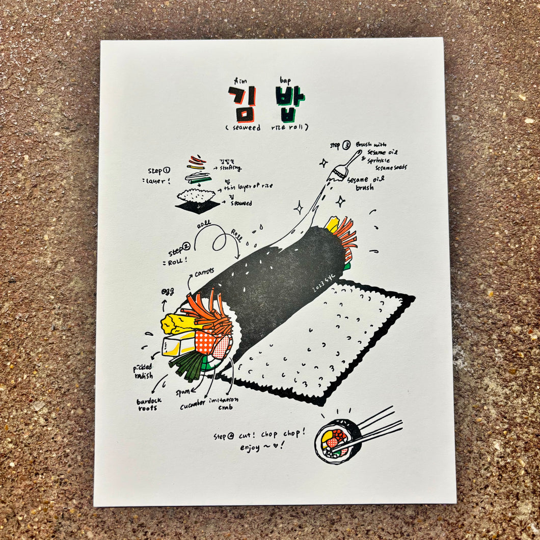 Kimbap Diagram Art Print | SY Choi (CA)