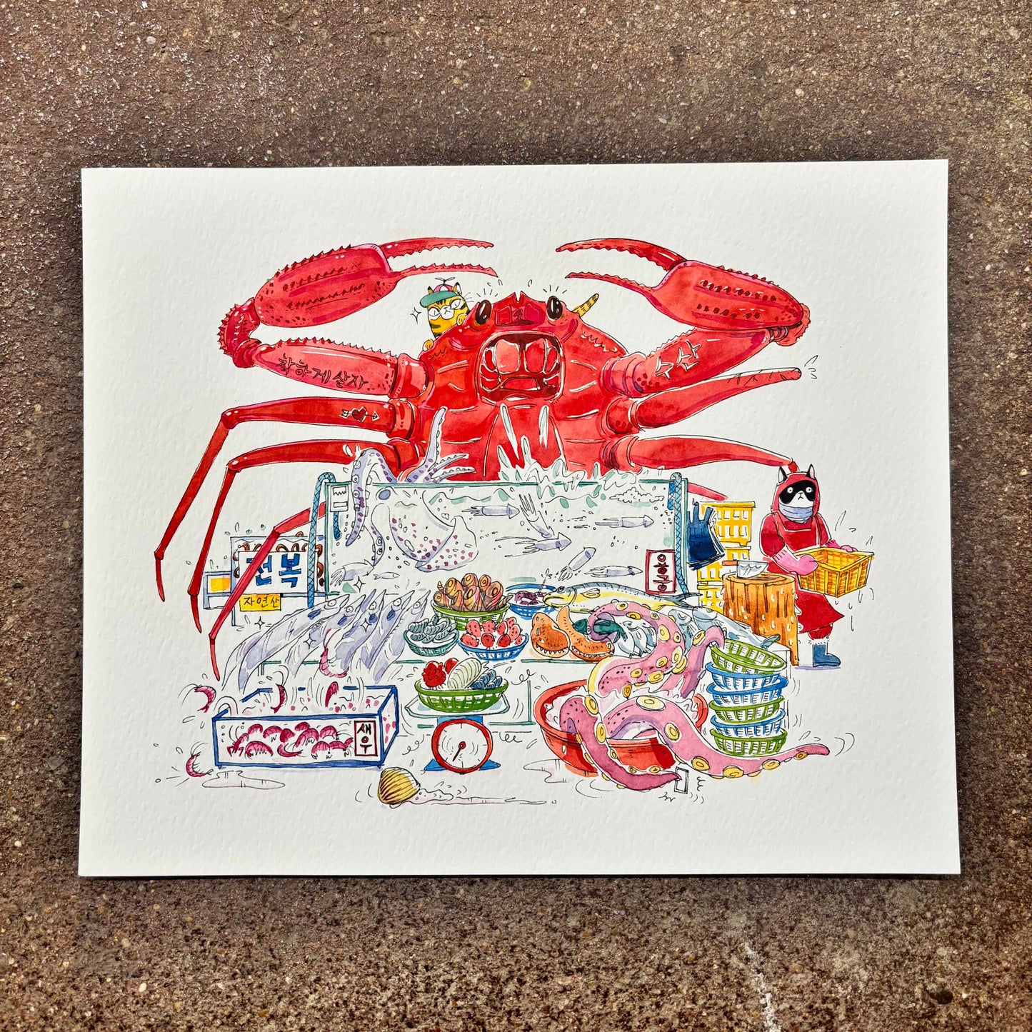 Crabby Doing Its Job Art Print | SY Choi (CA)
