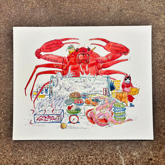 Crabby Doing Its Job Art Print | SY Choi (CA)