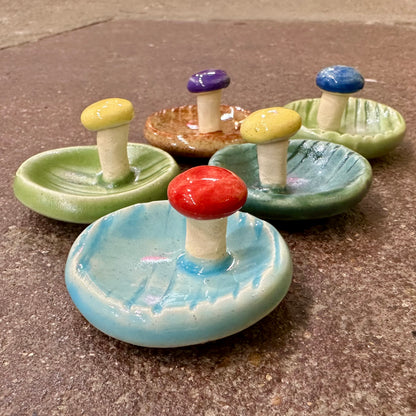 Teeny Tiny Faux Bois Mushroom Ceramic Ring Tray | Tasha McKelvey (VA)