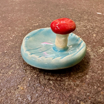 Teeny Tiny Faux Bois Mushroom Ceramic Ring Tray | Tasha McKelvey (VA)