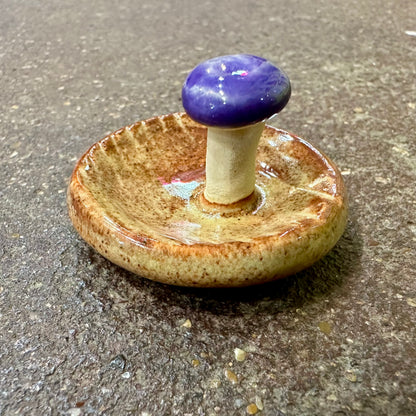 Teeny Tiny Faux Bois Mushroom Ceramic Ring Tray | Tasha McKelvey (VA)