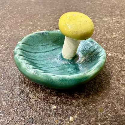 Teeny Tiny Faux Bois Mushroom Ceramic Ring Tray | Tasha McKelvey (VA)