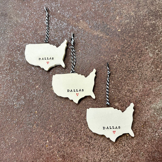 Dallas USA Ceramic Ornament | Tasha McKelvey (VA)