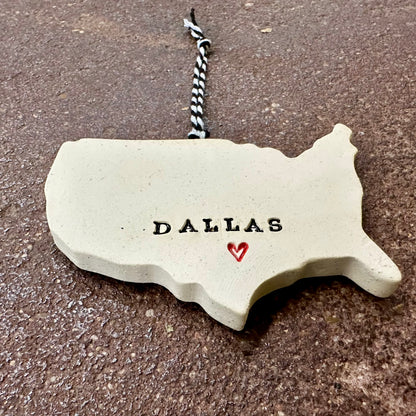 Dallas USA Ceramic Ornament | Tasha McKelvey (VA)