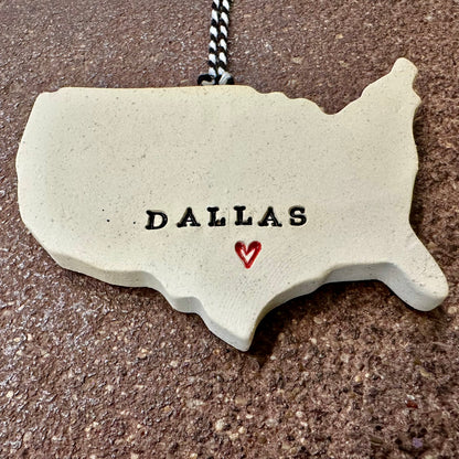 Dallas USA Ceramic Ornament | Tasha McKelvey (VA)