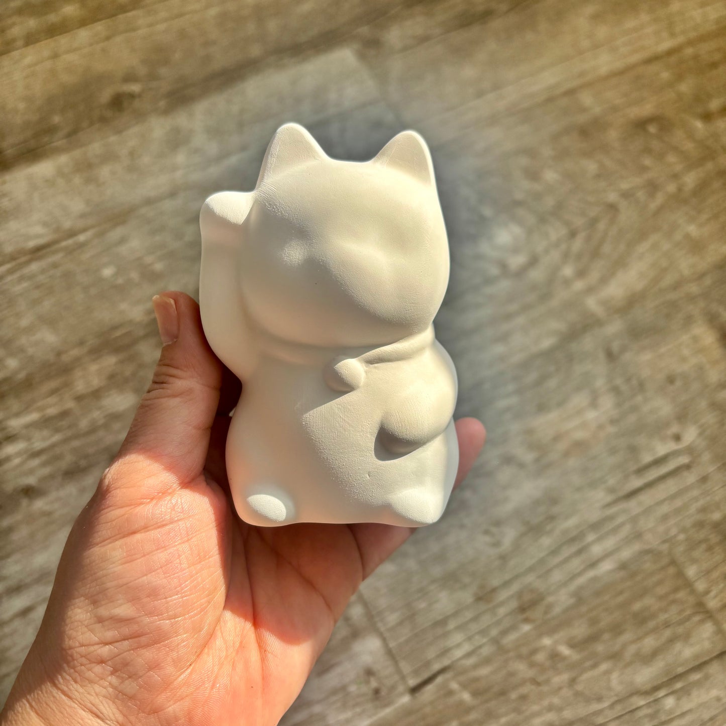 Blank Ceramic Lucky Cat Coin Bank Figurine | Hobby Labo (Japan)