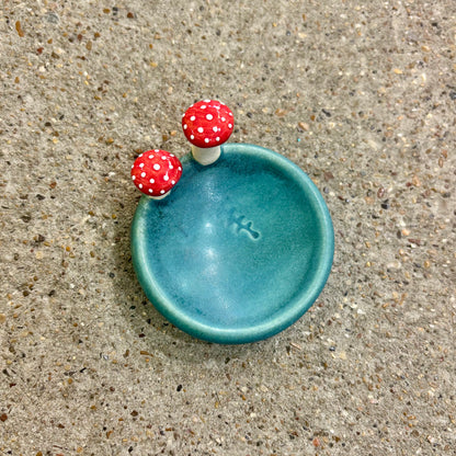 Mushroom and Fern Ceramic Ring Dish | Tasha McKelvey (VA)