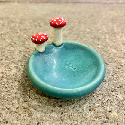 Mushroom and Fern Ceramic Ring Dish | Tasha McKelvey (VA)