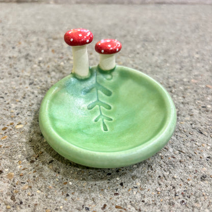 Mushroom and Fern Ceramic Ring Dish | Tasha McKelvey (VA)