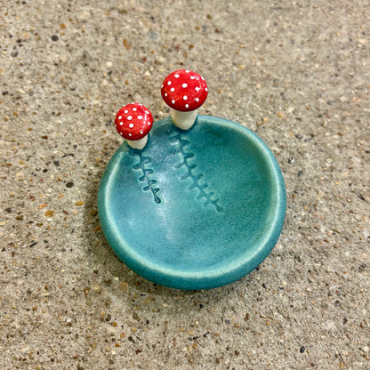 Mushroom and Fern Ceramic Ring Dish | Tasha McKelvey (VA)