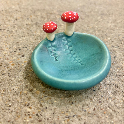 Mushroom and Fern Ceramic Ring Dish | Tasha McKelvey (VA)