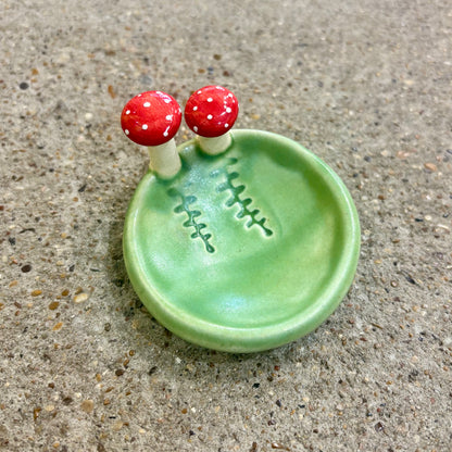 Mushroom and Fern Ceramic Ring Dish | Tasha McKelvey (VA)