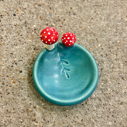 Mushroom and Fern Ceramic Ring Dish | Tasha McKelvey (VA)