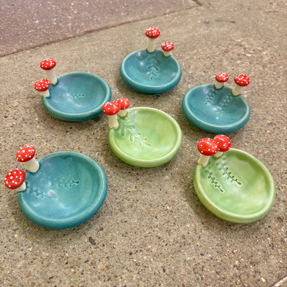 Mushroom and Fern Ceramic Ring Dish | Tasha McKelvey (VA)
