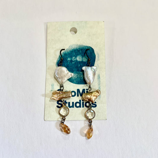 Golden Hour Honey/Lavender Cake Earrings