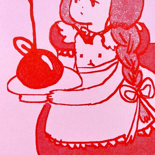 Maid Cafe Risograph Print | Mylan Nguyen x Strange Powers Press (TX)