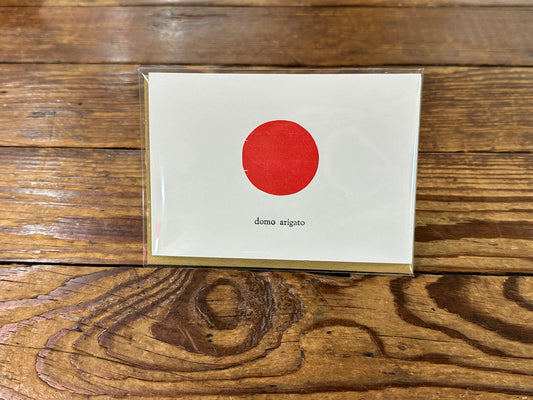 domo arigato typeset Letterpress Card | We Are 1976 (TX)