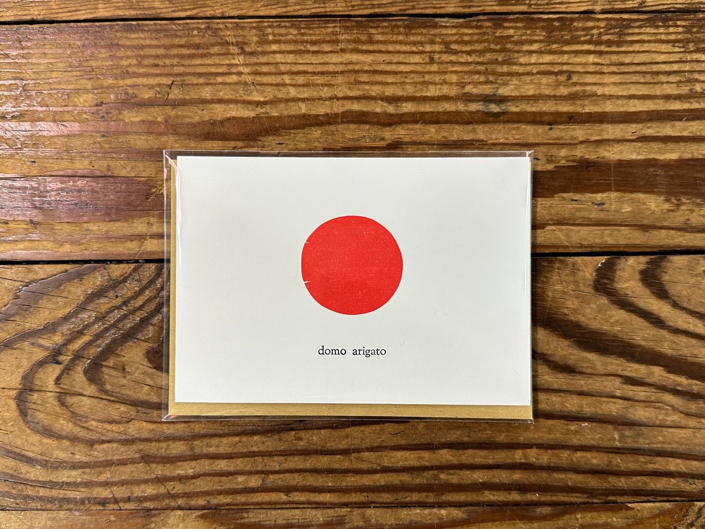 domo arigato typeset Letterpress Card | We Are 1976 (TX)
