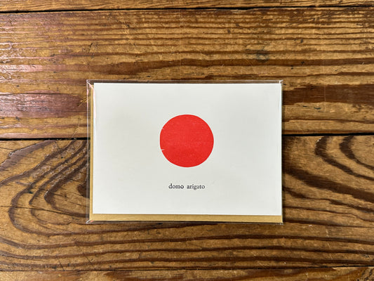 domo arigato typeset Letterpress Card | We Are 1976 (TX)