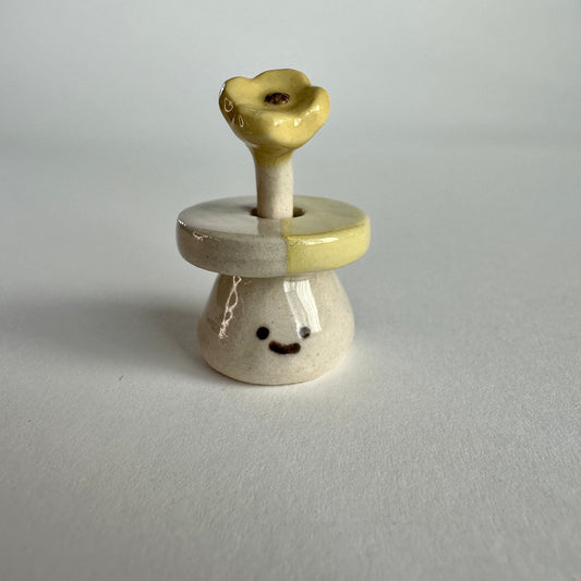 Flower Stoneware Mini Vase with Flower Pick | Taitau Fung (HK)