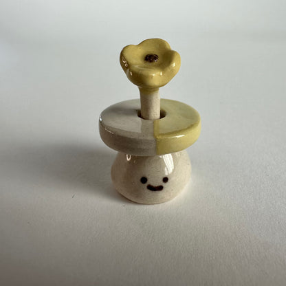 Flower Stoneware Mini Vase with Flower Pick | Taitau Fung (HK)