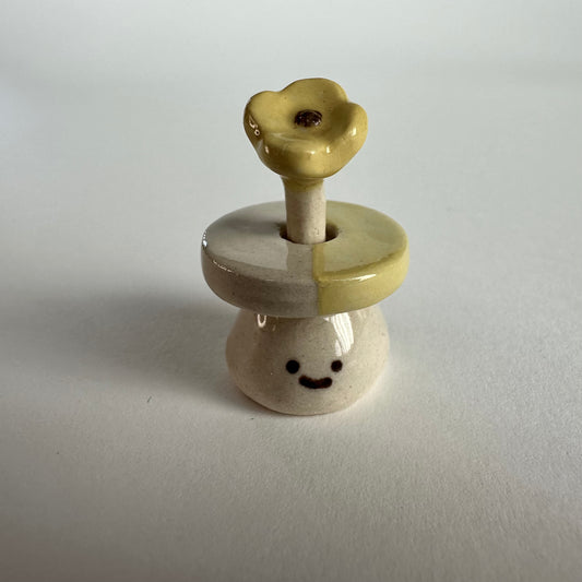 Flower Stoneware Mini Vase with Flower Pick | Taitau Fung (HK)