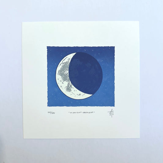 Midnight Crescent Moon Art Print | Allison & Jonathan Metzger (IA)