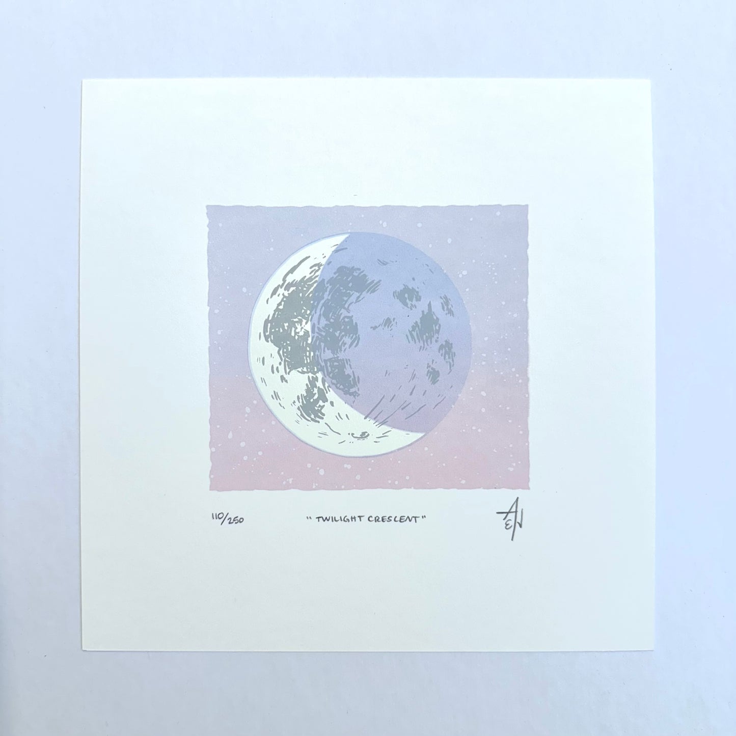 Twilight Crescent Moon Screenprint | Allison & Jonathan Metzger (IA)