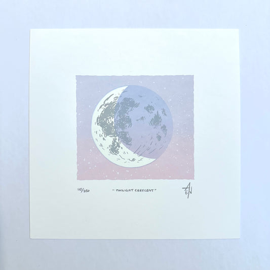 Twilight Crescent Moon Screenprint | Allison & Jonathan Metzger (IA)